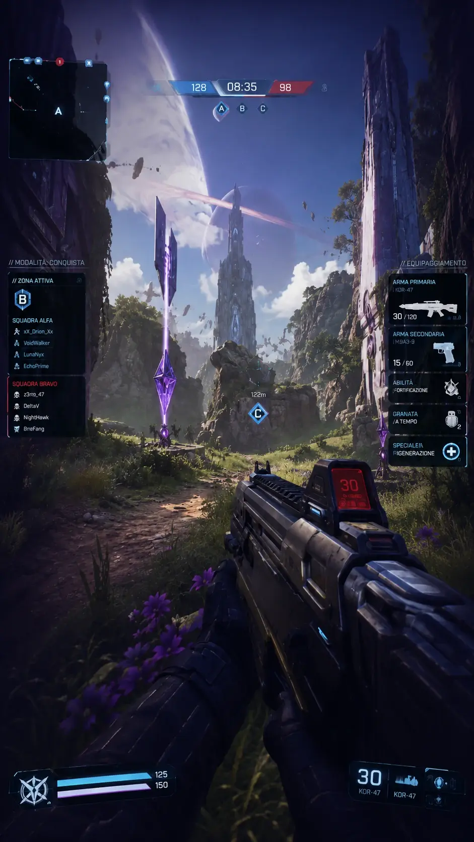 The same frame converted to vertical 9:16 by YoueSport: the sides are compressed, not cut, and every interface element is still inside the frame.